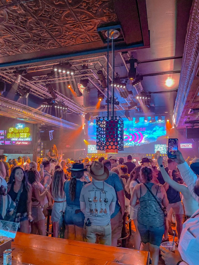 People partying inside a bar in Nashville.