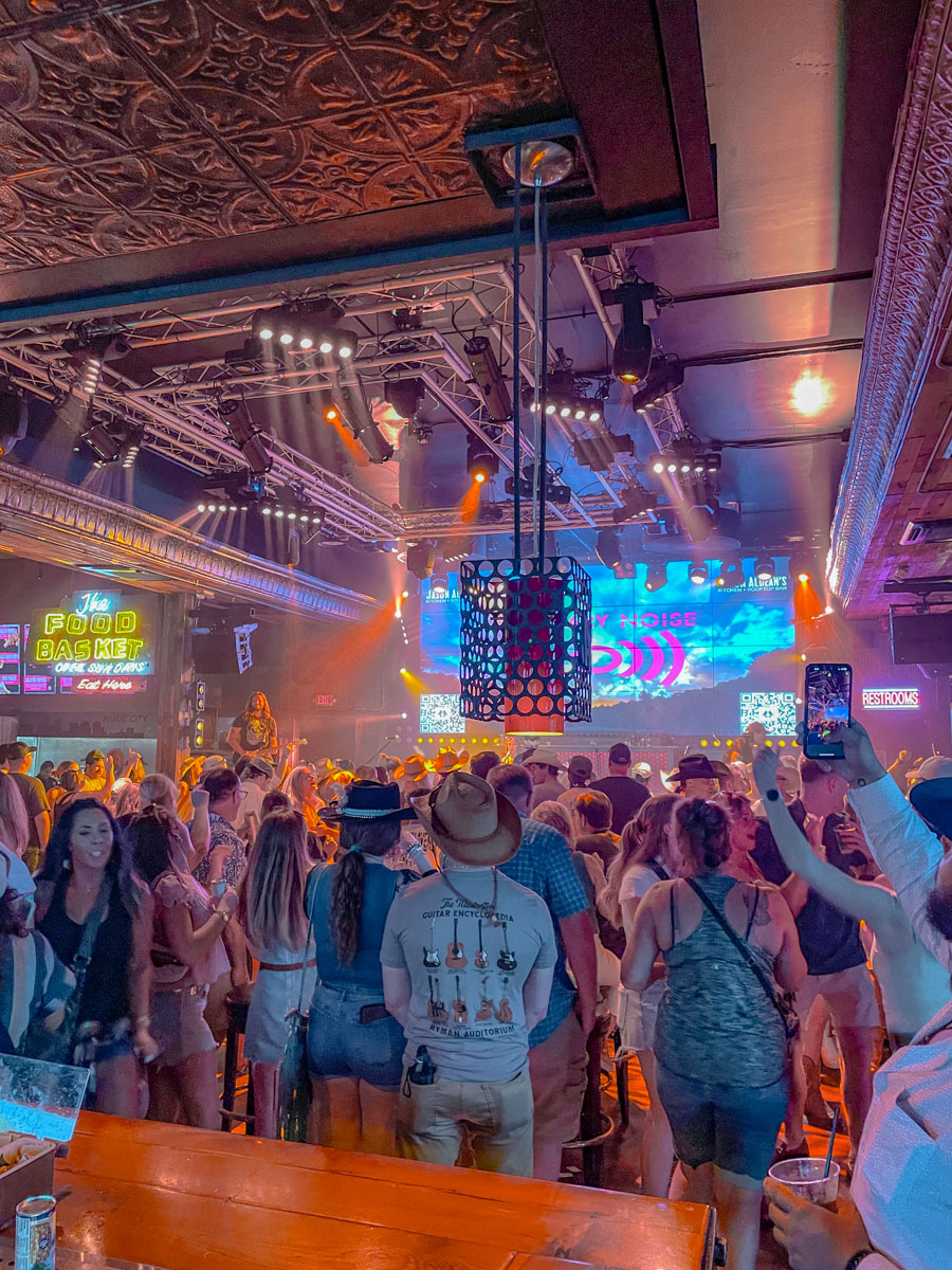 People partying in a bar in Nashville Tennessee Nightlife.