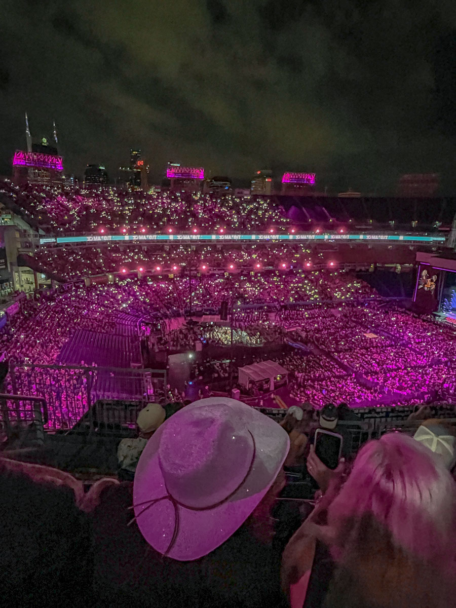 Nashville Tennessee Nightlife concert crowd at a stadium.