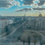 A view of Riga city from a hotel window Radisson Blu Latvija.