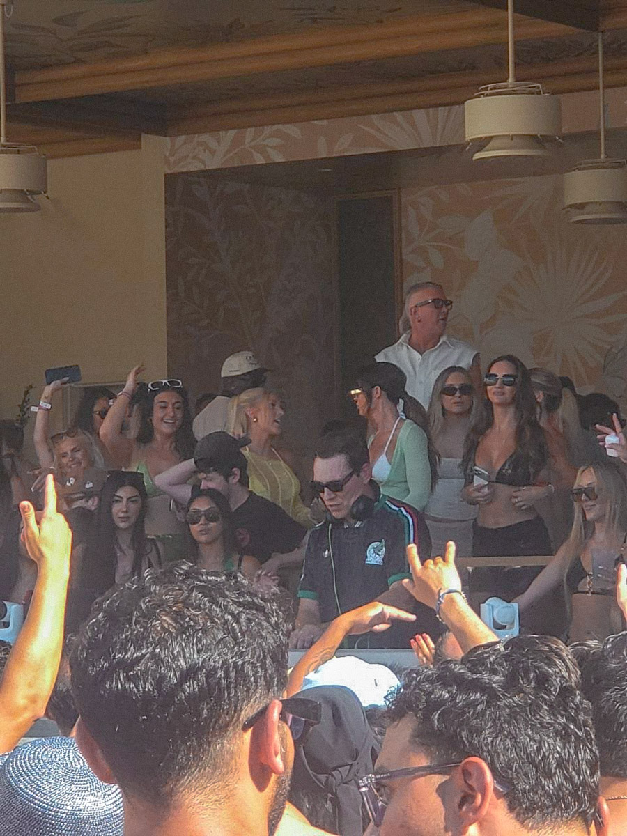 People day clubbing at the DJ area at Caesars Palace Las Vegas.
