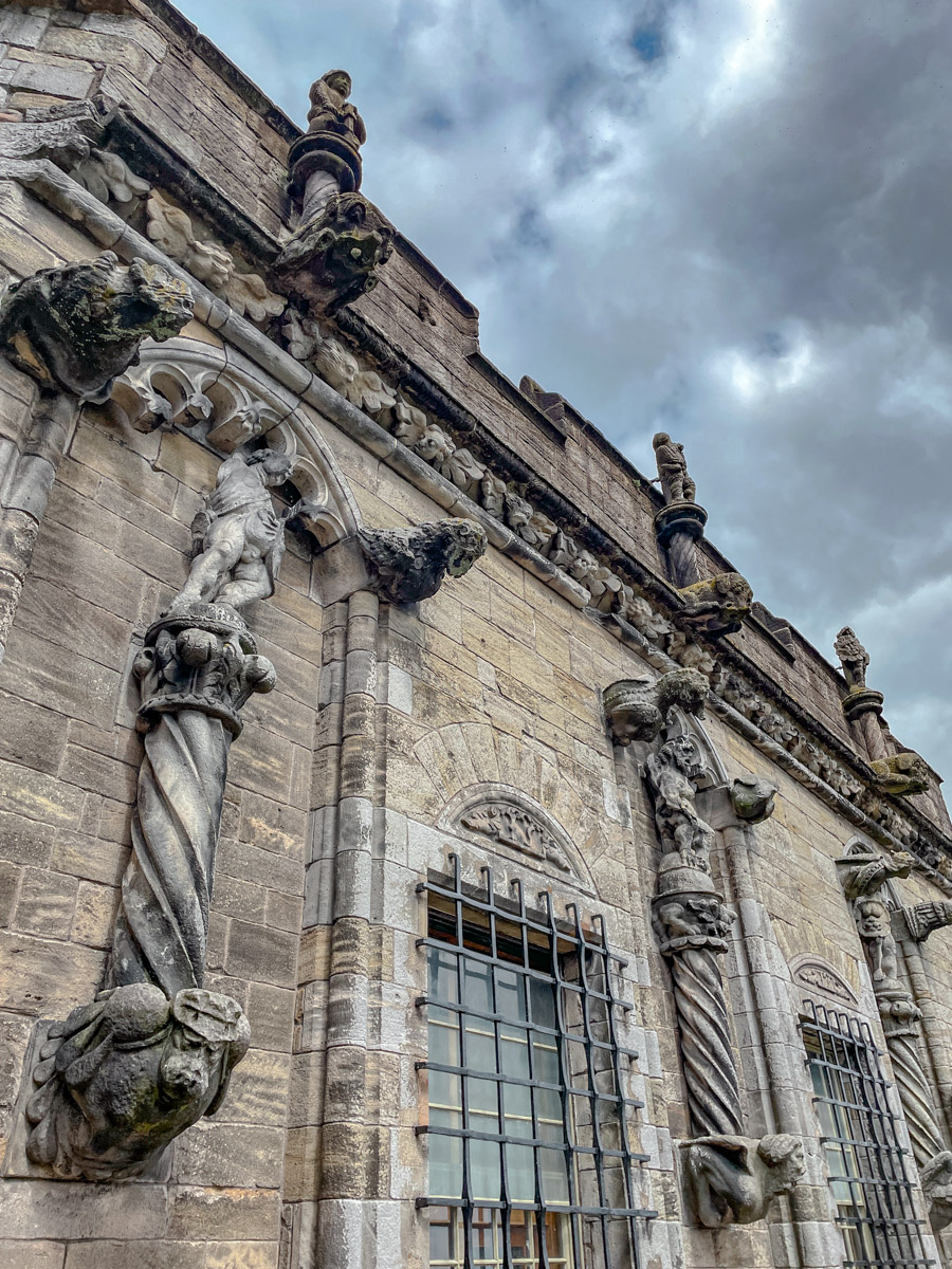 Wall details of Stirling Castle in Scotland.