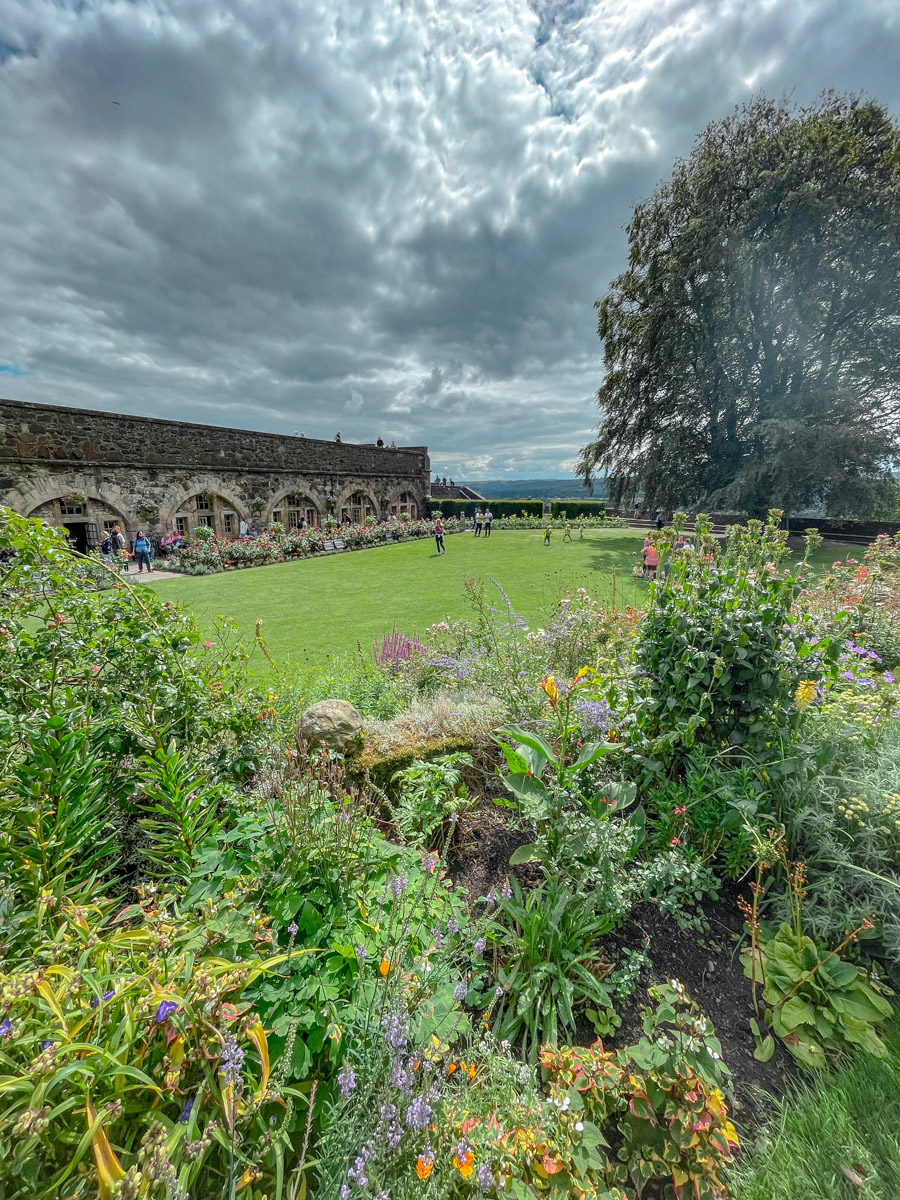 Gardens of Stirling Castle in Scotland.