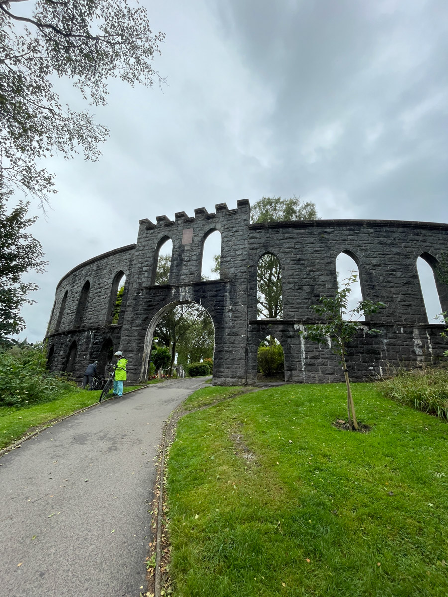 Outside of a Colosseum-style amphitheater in Oban, Scotland.
