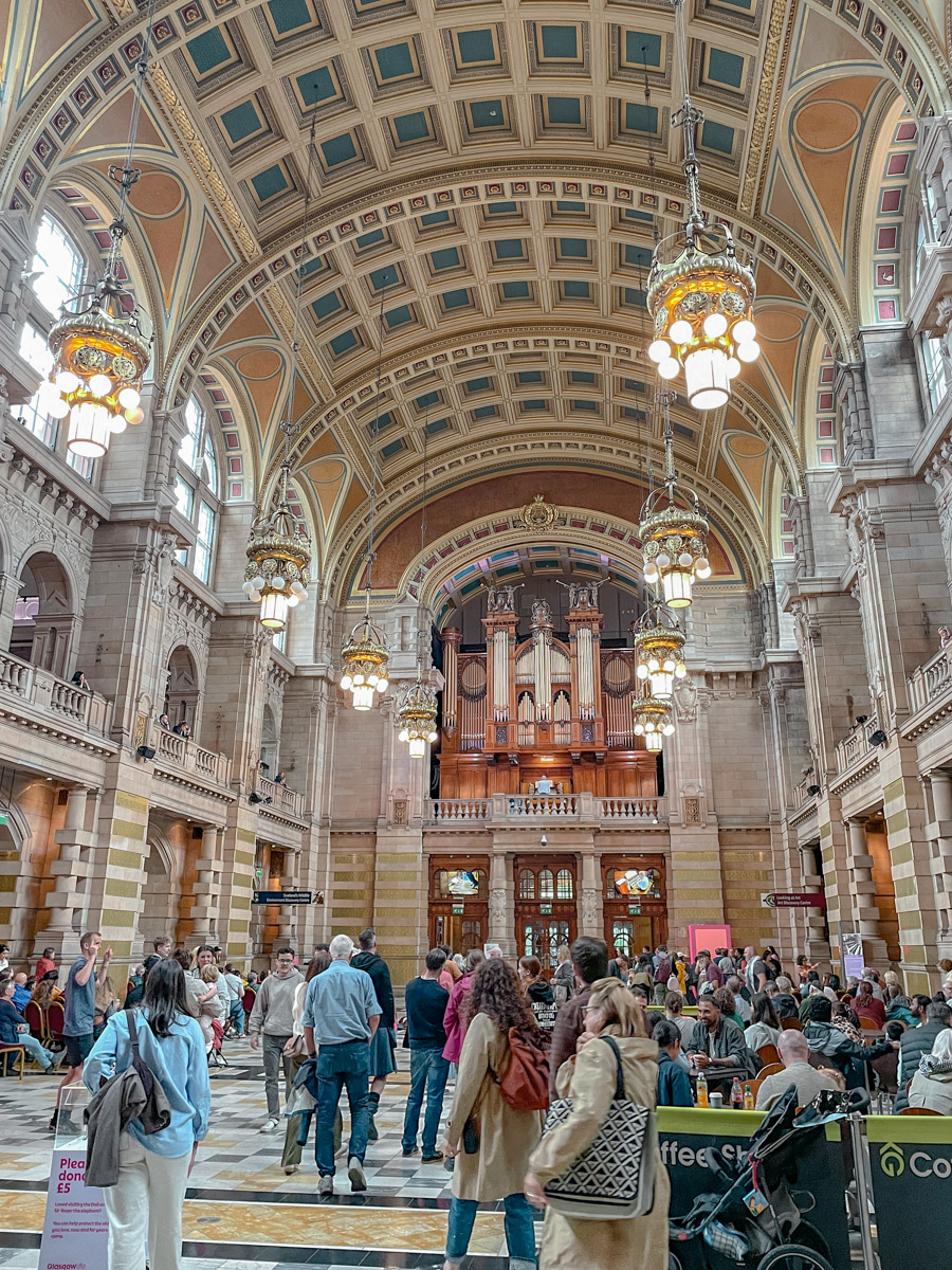 People inside Kelvingrove Art Gallery.