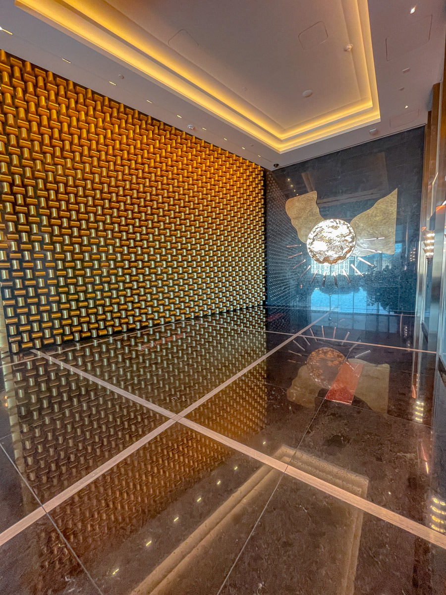 A hallway in Waldorf Astoria Las Vegas hotel.